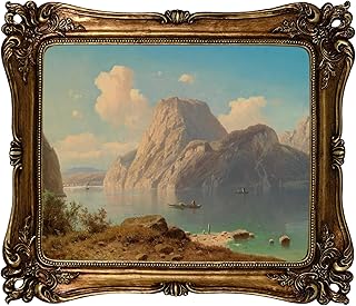 Funly mee Vintage 30.5 x 25.8 CM Bilderrahmen Antique Gold Fotorahmen für Tisch & Wand montiert