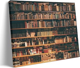 Bibliotheksbücher, antikes Bücherregal, Druck, Fotokunst, Leinwand, Heimdekoration, Schlafzimme…