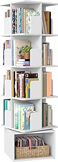 VASAGLE Custos Kollektion – Drehbares Bücherregal, Aufbewahrungsregal mit 5 Ebenen, Standregal m…