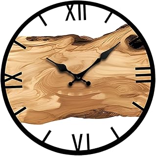 predolo Wanduhr Holz Wanddeko Leise Wohnzimmeruhr Dekorative Uhr mit Rustikalem Holzmaterial Ruhi…