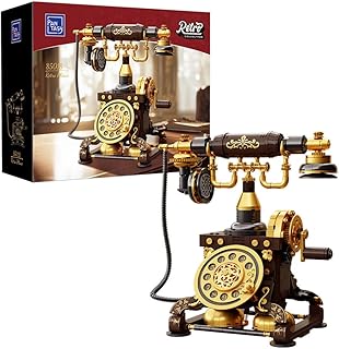 PANTASY Retro-Telefon-Bausteinset für Erwachsene, Vintage-DIY-Modellbausatz mit realistischem De…