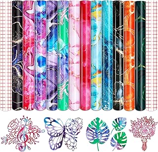 Tintnut Marmor Vinylfolie Plotter 12 Blätter 12″ x 10″ Marmor Muster Plotterfolie Vinyl mit 2 Tr…