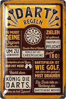 Retro Blechschild DART Regeln – Bar und Partykeller Dekoration, Irish Pub Deko, lustiges Geschenk…