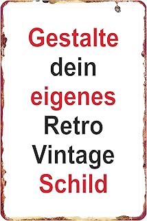 NEU – Vintage Retro Blech Schild personalisieren – Deko Schild mit eigenem Foto und Text. Für …