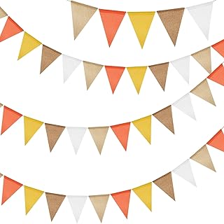 G2PLUS Orange Gelb Wimpelkette Outdoor Wetterfest, 12M Wimpelketten Garten mit 36 STK Wimpel, 3 S…