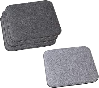 unbekannt 4 Stück Sitzkissen Wendekissen Filz Sitzauflage zum Wenden Grau Anthrazit 35 x 35 cm
