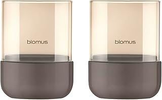 blomus Windlicht Calma | Größe XS | H 9,5 cm Ø 7 cm | Burned Metal Finish | Edelstahl & Glas |…