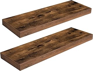 HOOBRO Wandregal, Schweberegal 2er-Set, stabile Wandboards, 60 x 20 x 3,8 cm Hängeregale, mit un…