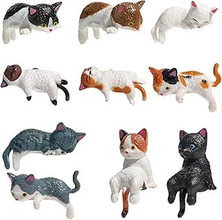 Katzenfiguren Für Den Schreibtisch,10 Stück Realistische Niedliche Katzen Deko-Figuren – Süße…