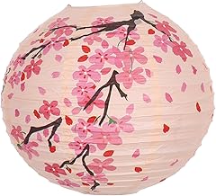 ARTIBETTER Japanische Papierlaterne Kirschblüten 30cm Rosa Hängende Laterne mit Traditionellem …