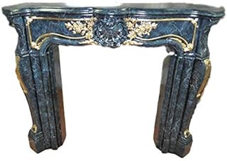 Kaminumrandung Kaminverkleidung Rokoko marmoriert Blueperl mit Gold Breite140cm Kamin Farbe: Cara…