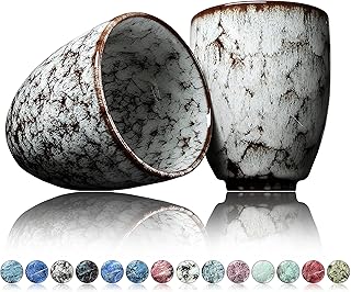 Ganzoo Kaffee Becher Keramik, Design Kaffee -Tasse ohne Henkel 200ml, Tee -Tasse 2er Set, coffee …
