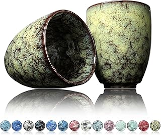 Ganzoo Kaffee Becher Keramik, Design Kaffee -Tasse ohne Henkel 200ml, Tee -Tasse 2er Set, coffee …