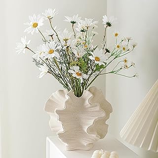 Keramik Vase, SUKIYPO Beige Moderne Vasen für Nordisches, Vasen Deko, ästhetische Boho Blumenva…
