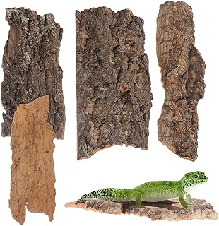 4 Stück Korkrinde Terrarium Deko, 3D Kork Terrarium Zubehör Rückwand Aquarium, Schildkröten S…