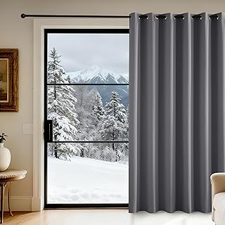 KGORGE Extra Breite Thermo Vorhang Tür Winter 200cm Breit Graue Thermovorhang Blickdicht Wohnzim…