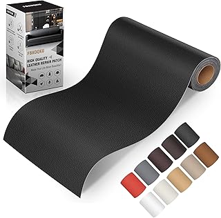 Leder Reparatur Kit – Schwarz, Kunstleder Selbstklebend, 10 x 200cm, Für Möbel, Sofa, Autositze…