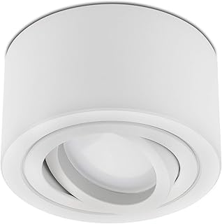 lambado® Flache LED Aufbaustrahler/Deckenstrahler Set inkl. 230V 5W Spots dimmbar – runde Aufbau…