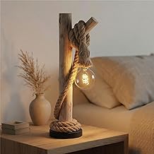 Home Sweet Home Maritime Tischlampe Holz & Seil 60cm – Landhaus & Vintage Industrial – Tischleuch…