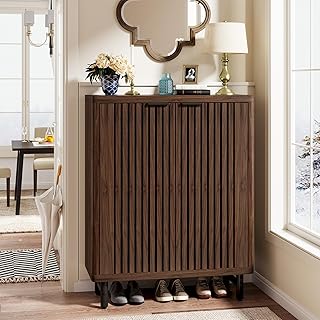 Tribesigns 6-stöckiger Schuhschrank mit Rollladentüren, großer Schuhschrank aus Holz mit verst…