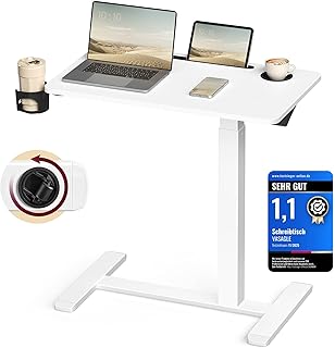 VASAGLE Beistelltisch mit Rollen, mobiler Stehtisch, 70 x 40 cm große Tischplatte, verstellbare …