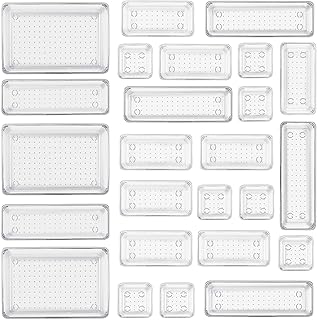 25 Stück transparentes Schubladen-Organisationssystem mit Schminktisch Organizer in 4 Größen,r…