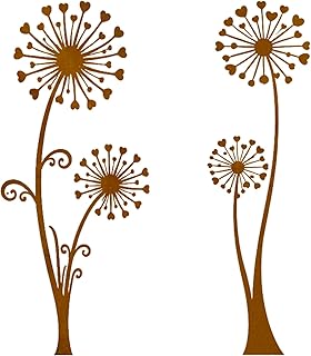 Gartendeko Rost Pusteblume, 2er Gartendeko für Draußen Wetterfest, Gartenstecker Metall 30cm Kl…