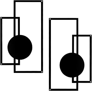 YIYA Wanddekoration aus schwarzem Metall, geometrisch, minimalistisch, vertikal, abstrakt, modern…