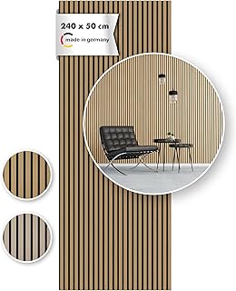 Momento Akustikpaneele Holz 240×50 cm – Made in Germany – Eiche Geölt Dekor – Wandverkleidung Wa…