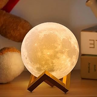 ACED Mondlampe 2023 Upgrade 3D Mondlicht 16 Farben mit Holzständer Remote/Touch Control und USB …