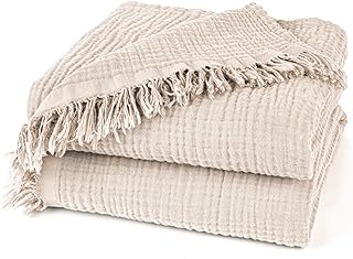 Musselin Decke 220x240cm – Oeko-Tex zertifizierte Tagesdecke aus 100% Baumwolle | Musselin Wohn- …