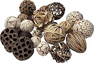 Tischdeko Dekokugeln Natur Dekobälle Rattanbälle 25 Teile – Deko Set aus Naturmaterialien fü…