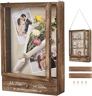 AW BRIDAL Tiefe Vitrine für Erinnerungen, Ideal als Hochzeitsdeko, Einzugsgeschenk oder Wohnacce…