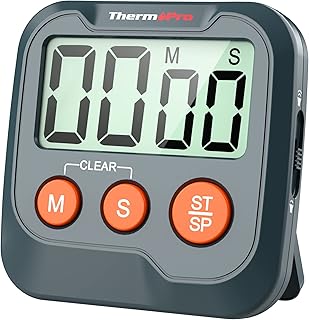 ThermoPro TM03W Küchentimer, digitaler Kochtimer mit großem LCD-Display, große Ziffern, Alarml…