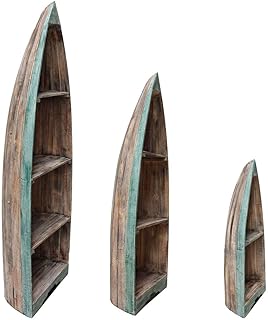 Oriental Galerie Regal Holzregal Badezimmerschrank Badregal Schrank Boot ca. 190 cm Höhe Indones…