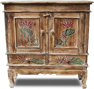 Oriental Galerie Schrank Kommode Sideboard Flurschrank Dielenschrank Telefonschrank Blumen Lotus …