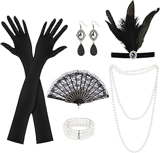 20er Jahre Accessoires, 6 Stück 1920 Zubehör Set, 20er Jahre Kostüm Damen, Great Gatsby Access…