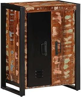 Vintage Industrial Sideboard Cabinet, 55x35x70 cm Rustic Storage Console Table with Doors, Solid …