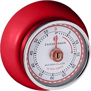 Zassenhaus Küchentimer SPEED , Rot , Ø 7 cm x 3 cm , Analoge Zeitanzeige mit Alarm-Funktion , D…