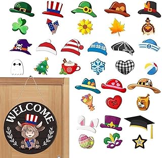 Türschild, magnetisch, aus Holz, Highland Cow Cow Cow Wand | rustikale saisonale Dekoration für…