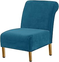 Stuhlhusse mit Samtakzenten, hoher Stretch, ohne Armlehnen, für Wohnzimmer, moderner Möbelschut…