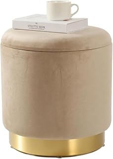 Zedelmaier Zylindrischer Samthocker Sitzhocker mit Stauraum rund, Ottoman,Polsterhocker kleiner, …