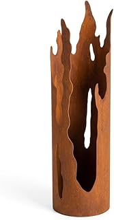 Edelrost Garten Windlicht aus Metall, Schlieren-/Flammenmuster für Licht- und Schattenspiel, Win…