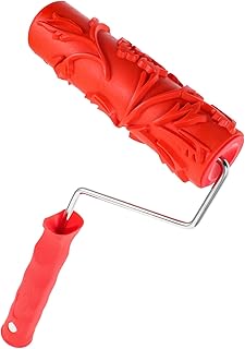 Zerodeko Strukturierte Farbrolle mit Griff 7 Zoll Rosenmuster Silikon für Selbstgemacht Wanddeko…