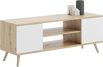 KOBI Focus RTV Schrank | Skandinavischer Stil für das Wohnzimmer | Geräumiger Stauraum | Holzbe…