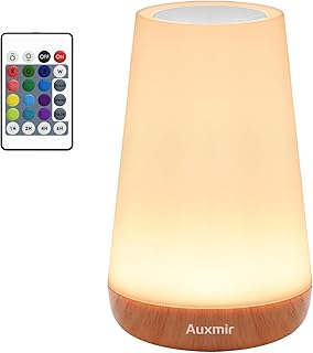 Auxmir Nachttischlampe 5 Modi RGB Farbwechsel, Nachtlicht Kinder USB Aufladbar Fernbedienung, LED…