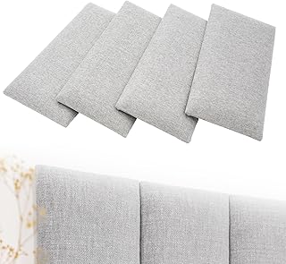 Polsterpaneele 4er Set, rechteckige Deko-Wandpaneele, als Kopfteil oder Prallschutzpaneel verwend…