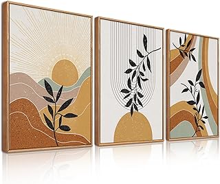 BINCUE Boho Abstrakte Wandkunst,Gemälde Mitte Jahrhundert,Geometrische Linien Illustrationen Wan…