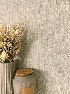 Newroom Tapete Taupe Vlies Leinenoptik – Modern Uni Struktur Stoffoptik für Wohnzimmer Schlafzimmer