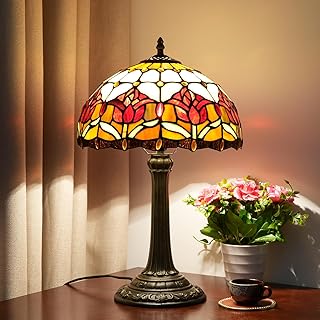 Rote Tulpe Tiffany Stil Bunte Glas Tischlampe Bett Zimmer Nachttisch Leseschreibtisch Licht Für …